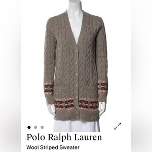 Polo by Ralph Lauren wool Cardigan with Patterned Accents
